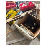 Bulk Lot of Mixed Hardware, Fasteners, and Hand Tools in Organizers