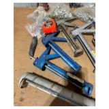 Collection of Caulk Guns, Tape Measure, Spray Gun, and Hardware Fasteners