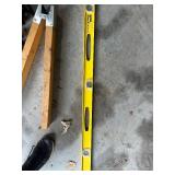 Sawhorse Brackets with Wood Legs and 24-Inch Stanley Level