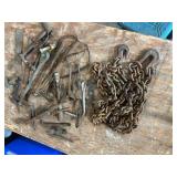Assorted Vintage Hand Tools, Chain, and Come-Alongs Collection