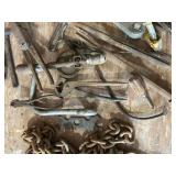 Assorted Vintage Hand Tools, Chain, and Come-Alongs Collection