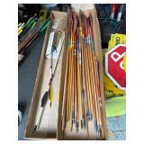 Hunting and Archery Lot with Pop-Up Blind, Arrows, Quiver, Scope, Antler, and Accessories