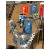 Collection of Garage Door Hardware, Winches, Saw Blades, and Band Saw Blades
