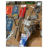 Collection of Garage Door Hardware, Winches, Saw Blades, and Band Saw Blades