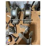 Collection of Garage Door Hardware, Winches, Saw Blades, and Band Saw Blades
