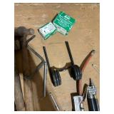 Workshop Tool and Hardware Lot with Vintage Funnels and Bobcat Panel Filter