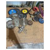 Lot of Saw Blades, Grinding Discs, Wire Wheels, Ear Protection and Hardware