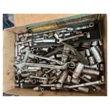 Box of Assorted Sockets and Wrenches