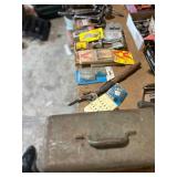 Mixed Lot of Vintage Hand Tools, Rat Traps, and Hardware Accessories with Metal Case