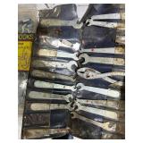 Assorted Electrical Wiring Straps, Peg Hooks, and Miniature Wrench Set