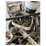 Lot of Mixed Metal Scrap, Steel Panels, Barrels, and Hardware Assortment