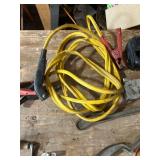 Garage Tool Collection with Jack Stands, Jumper Cables, Extension Cords, and Hand Tools