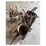 Collection of Vintage Hand Tools with Radio Flyer Wagon