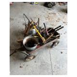 Collection of Vintage Hand Tools with Radio Flyer Wagon