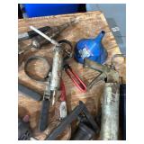 Automotive Oil Filter Wrenches, Grease Guns, and Tool Lot