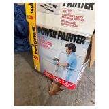 Garage Tool and Supply Lot with Power Painter, Plastic Sheeting, and Accessories