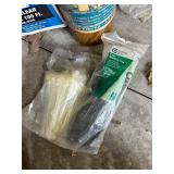 Garage Tool and Supply Lot with Power Painter, Plastic Sheeting, and Accessories