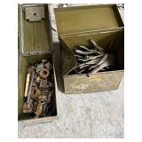 Lot of Vintage Locking Pliers and Mixed Metal Hardware in Metal Cases
