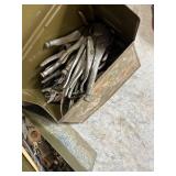 Lot of Vintage Locking Pliers and Mixed Metal Hardware in Metal Cases