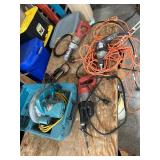 Collection of Power Tools Including Saw, Reciprocating Saw, Drills, Stapler, and Flexible Shaft