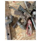 Collection of Trailer Hitches, Ball Mounts, Chains, and Towing Accessories