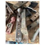 Collection of Trailer Hitches, Ball Mounts, Chains, and Towing Accessories