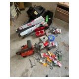 Chainsaw and Replacement Parts Lot with Bars, Chains, and Accessories