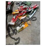 Chainsaw and Replacement Parts Lot with Bars, Chains, and Accessories