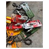 Chainsaw and Replacement Parts Lot with Bars, Chains, and Accessories