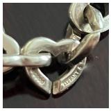 Tiffany & Co. Silver and Gold Heart Link Necklace with Pouch