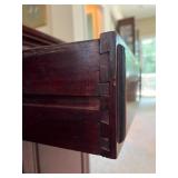 Mahogany Sideboard Buffet Cabinet with Brass Accents