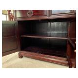Mahogany Sideboard Buffet Cabinet with Brass Accents
