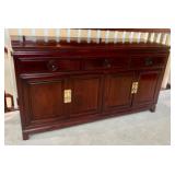 Mahogany Sideboard Buffet Cabinet with Brass Accents