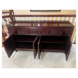 Mahogany Sideboard Buffet Cabinet with Brass Accents