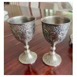 Karshi Jerusalem Wine Fountain and 2 Corbell & Co Silver Plated Goblet Set