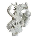 Vintage Chic Fitz and Floyd White Porcelain Dragon Statue