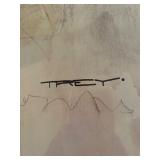 LARGE Framed Abstract Artwork Signed TREY