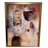 LARGE Framed Abstract Artwork Signed TREY