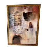 LARGE Framed Abstract Artwork Signed TREY