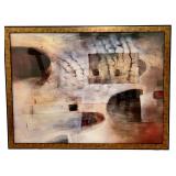 LARGE Framed Abstract Artwork Signed TREY