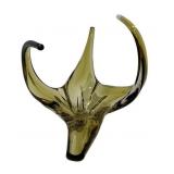 Chalet Mid-Century Green Art Glass Centerpiece Bowl