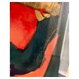 Original Framed Abstract Mixed Media Artwork with Gold Leaf Accents by McKisson