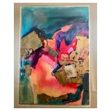 Original Framed Abstract Mixed Media Artwork with Gold Leaf Accents by McKisson