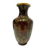 Collection of Vintage Gold Colored Decor Items including Porcelain Tray, Vases, Candle Holders, and Salt & Pepper Mills