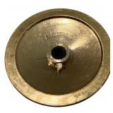 Collection of Vintage Gold Colored Decor Items including Porcelain Tray, Vases, Candle Holders, and Salt & Pepper Mills