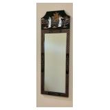 Oriental Style Wall Mirror with Inlaid Figures and Gold Detailing