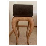 Handcrafted Decorative Elephant Box on Sculpted Wooden Stand