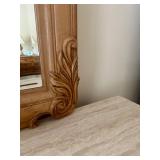 Thomasville Dresser with Marble Top and Ornate Mirror