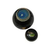 Chinese Decorative Bowl, Cloisonné Jar with Lid, and Enamel Egg on Stands