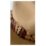 Vintage Stetson 4X Beaver Cowboy Hat Size 7 3/8 with Feather Band